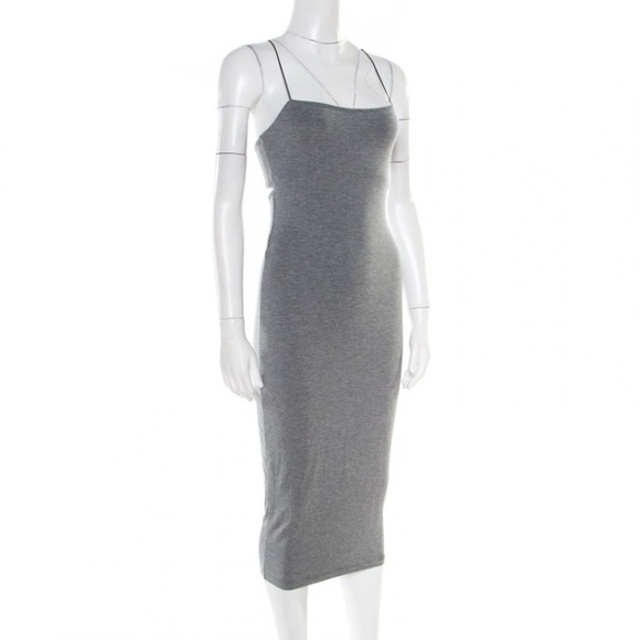 T By Alexander Wang Heather Grey Strappy Tank Dress - small NWOT - Picture 4 of 6